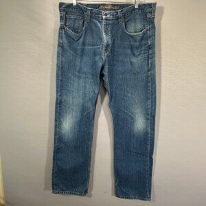 Eddie Bauer Jeans Mens 40 X 32 Medium Faded Wash Cotton Classic Fit Pockets